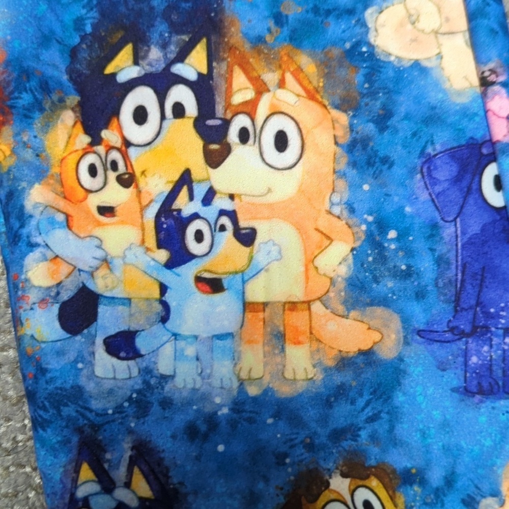 Kids Bluey And Friends Stretch Yoga Pants Size L/XL - Picture 2 of 7